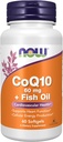 NOW Foods Supplements, CoQ10 60 mg met Omega 3 Fish Oil, Cardiovasculaire gezondheid*, 60 Softgels