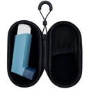 Dossier de voyage pour l'inhalateur d'asthme, étui compact pour l'inhalateur handy pour adultes et enfants (cas seulement) (noir)