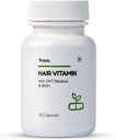 Sheltr Haarvitaminen Capsules, Natuurlijke DHT Blocker & Biotin Capsules voor haargroei, Hair Fall Control, Bevat 12 mcg Biotin, Vitamine, IJzer, Omega 3 & Bhringraj (30 Multivitaminen voor haar)