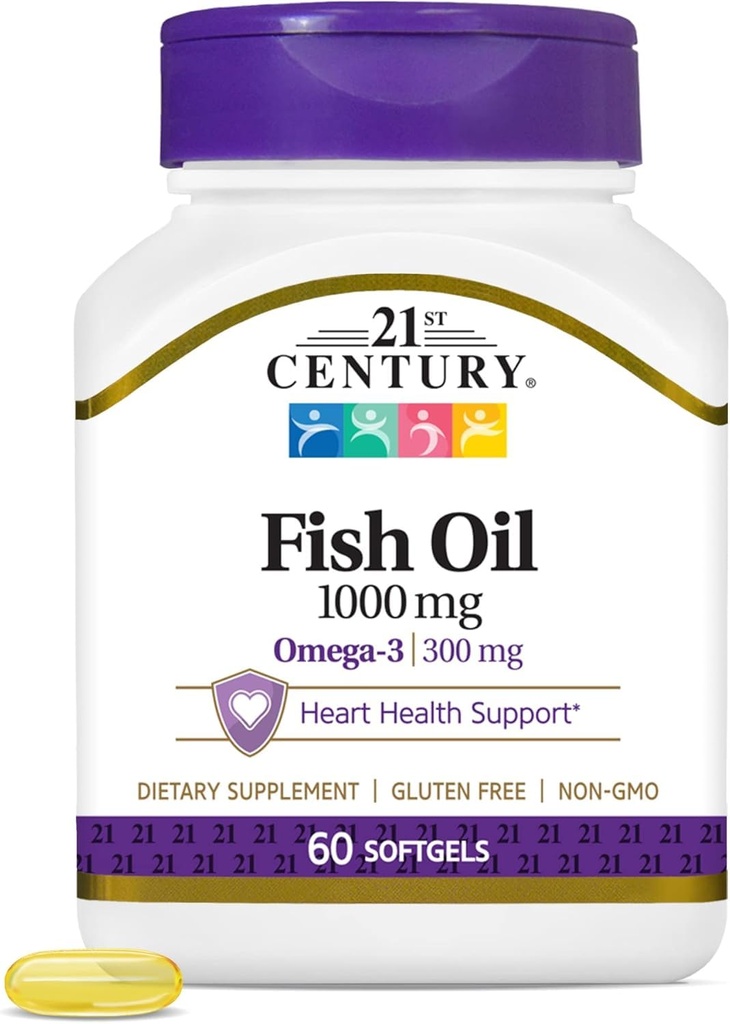 21e eeuw Visolie 1000 Mg Softgels, 60 Telling (pakket 2)