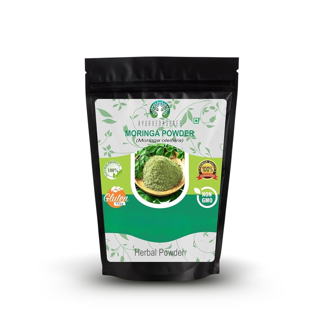 Moringa Poudre de feuille 100 Gm I Moringa Olifera Poudre I Lab testée pour la pureté I Non OGM I GMP certifié I Vegan
