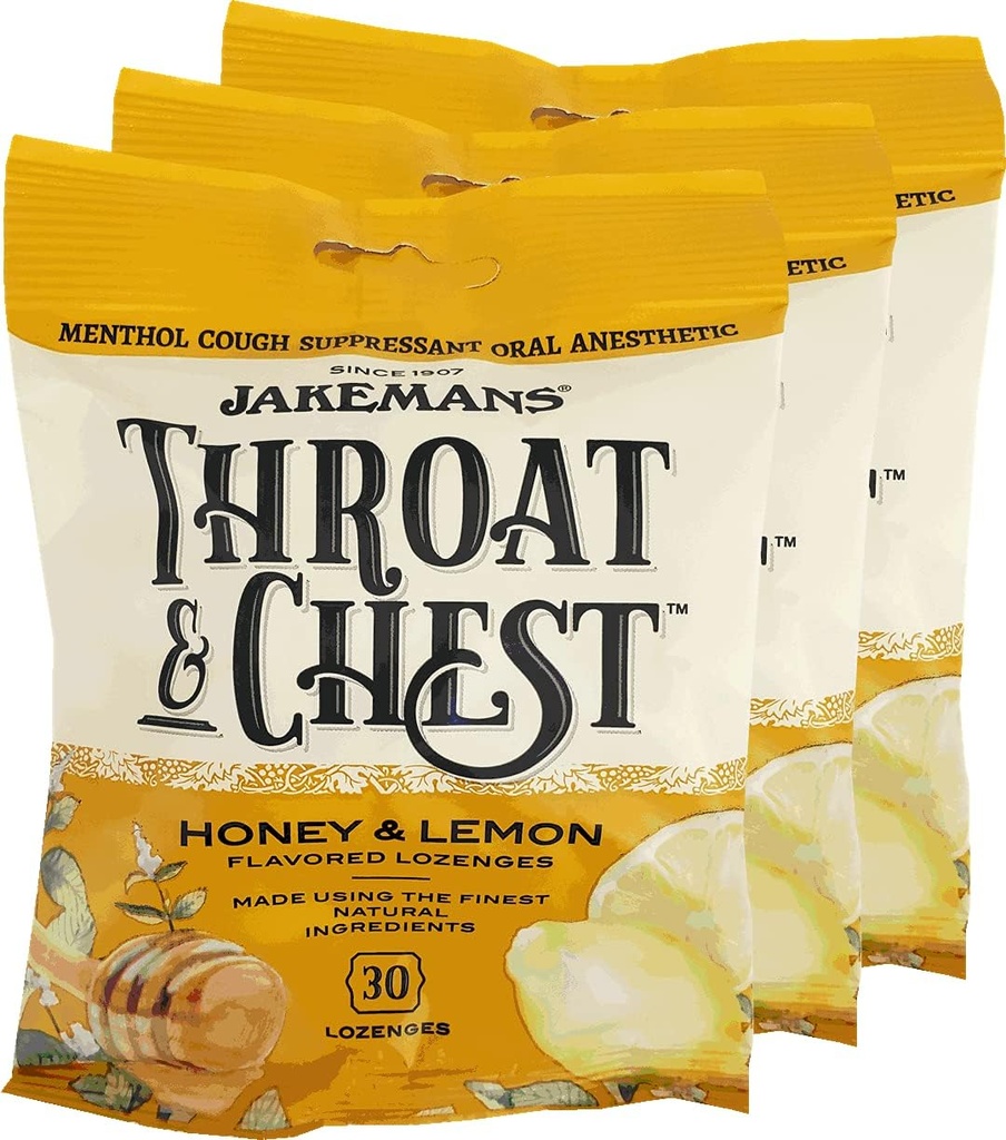 Jakemans Honing en Lemon Throat & Chest Lozen Hoest Drops 