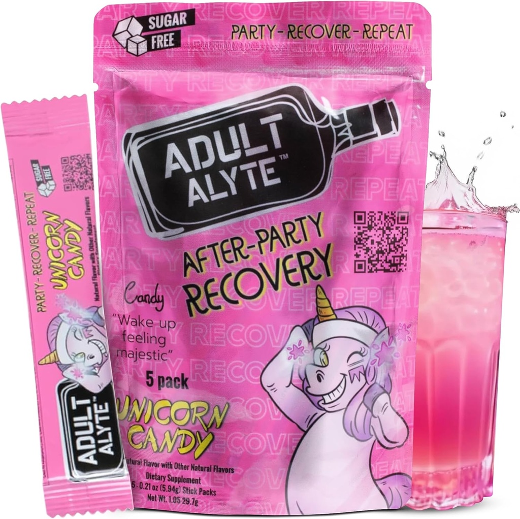 Na alcohol Aid Wellness Vitaminen Ik Herstel Betere Morgen I Dihydromyricetin DHM & B Vitaminen Complex I Antioxidanten Supplement en Lever Ondersteuning I 5 Poeder Stick Drink Packets I Eenhoorn Candy