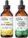 Teinture de pollen de pin sauvage et biologique 4 fl oz & stinging Teinture de racine de papillon 4 fl oz