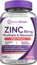 Recepten van de arts Zink 50 mg, Zeer absorberende zink Picolinaat & Gluconaat, Ondersteunt Natuurlijke Immune Defense, DNA en eiwit vorming, Cell Growth, Non-GMO, 240 Veggie Capsules