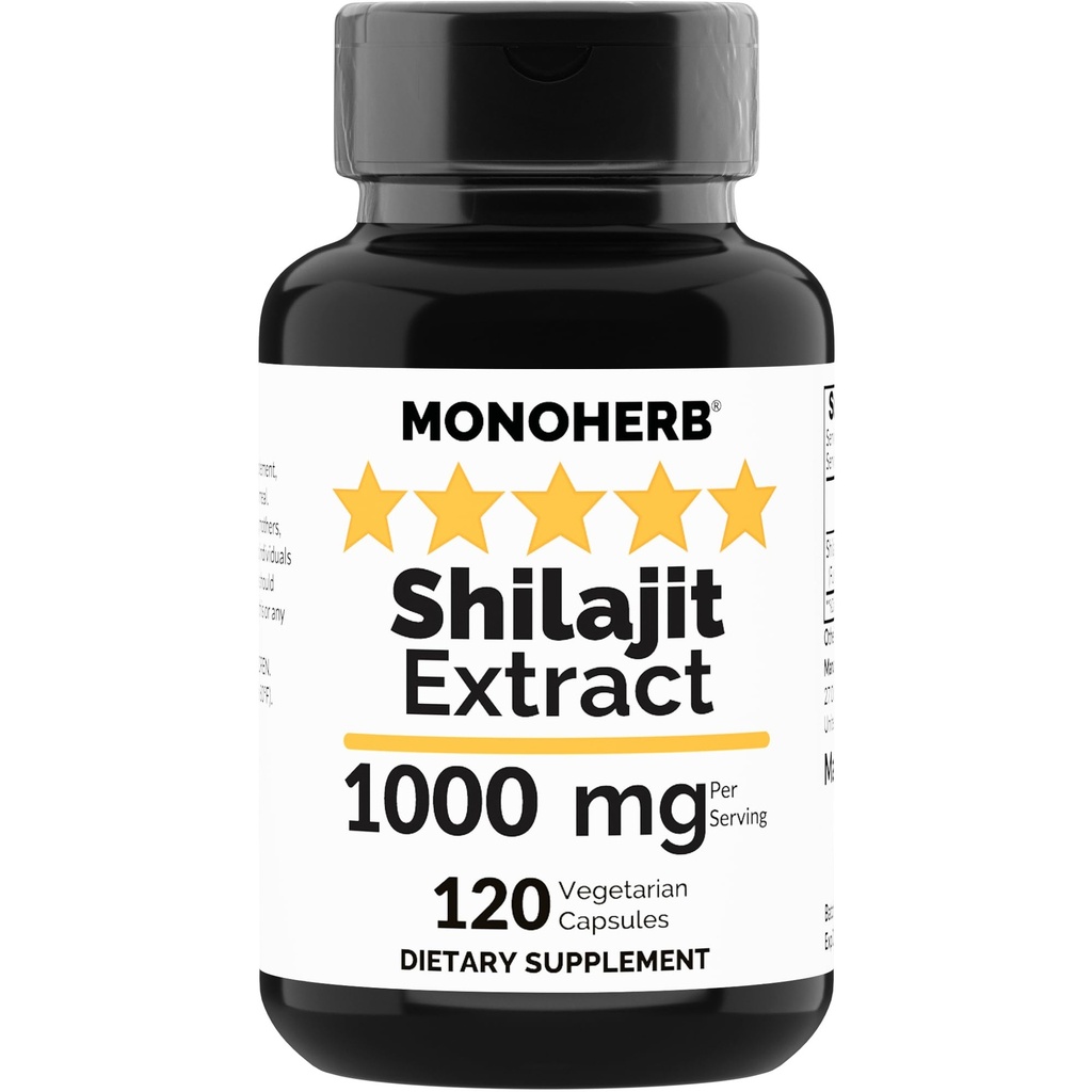 MONOHERB Shilajit Extract 1000 mg - 120 Vegetarische Capsules