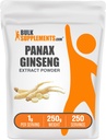 BulkSupplements.com Ginseng Root Extract Powder - Panax Ginseng Supplement, Herbal Supplement - Vegan & Gluten Free, 1g per portie, 250g (8.8 oz) (pakket van 1)