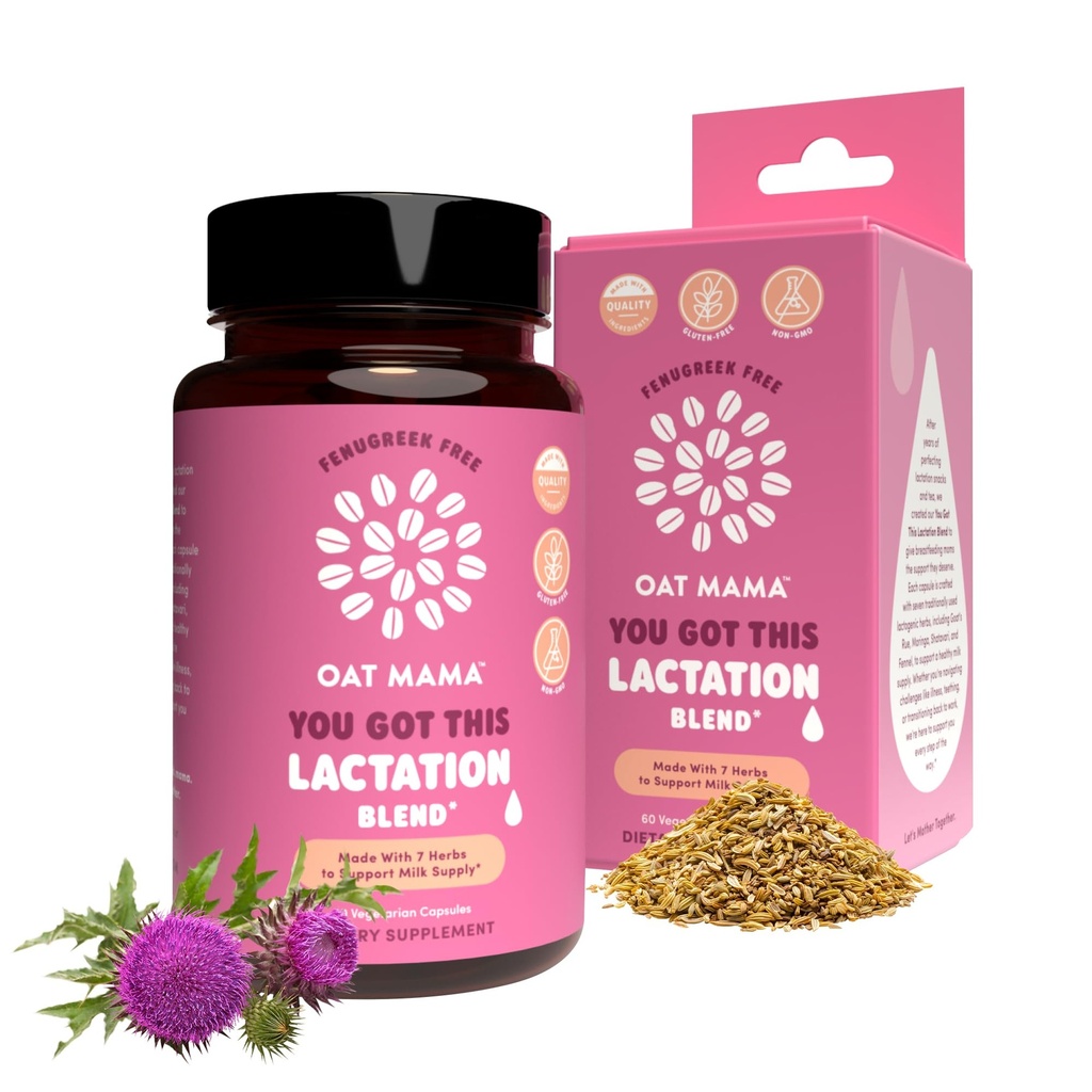Supplément à base de plantes sans fenugrec avec chardon de lait, Shatavari & Moringa - Soutien à la lactation postpartum pour les mères allaitantes
