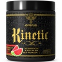 Ambrosia Kinetic Organic Preworkout, Supplément de pré-entraînement naturel de champignons amélioré, Poudre Nootropique Superfood pour l'énergie (Watermelon Candy)