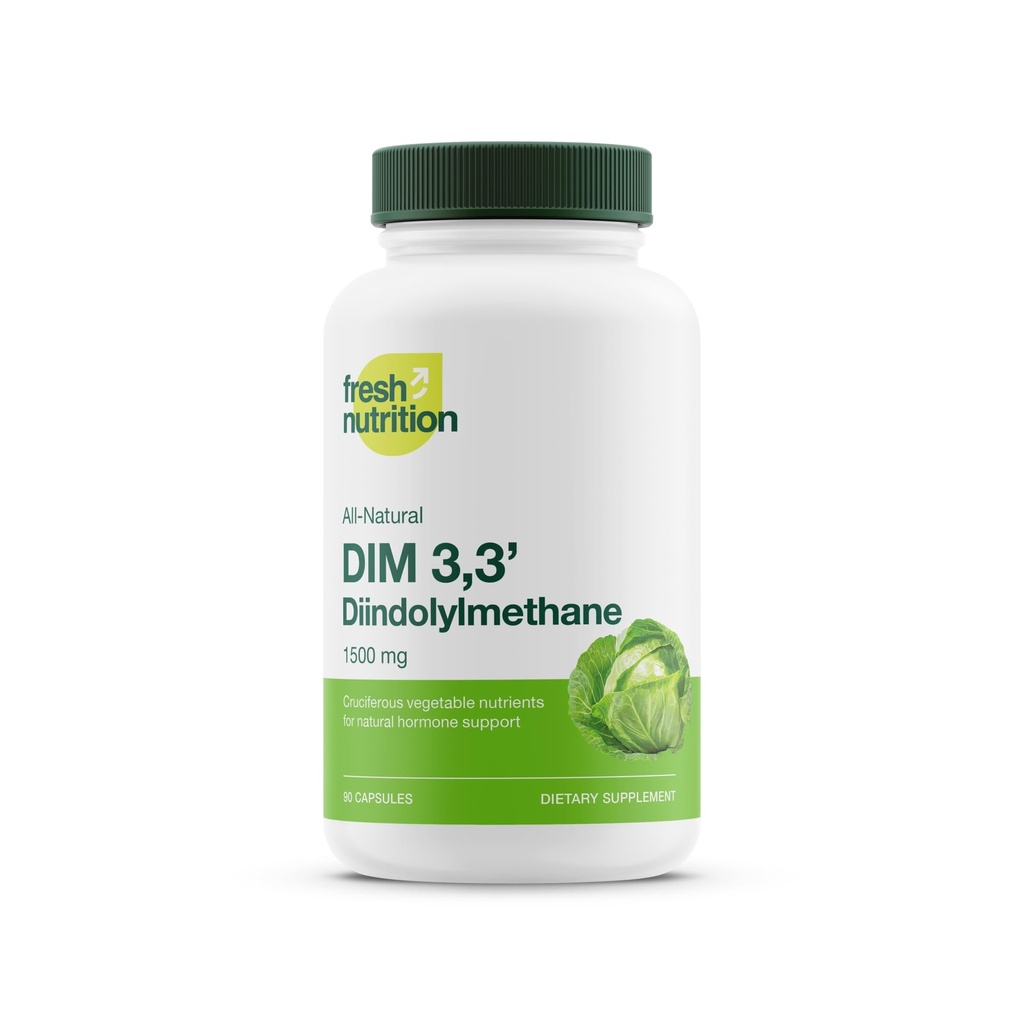 DIM Supplement 500mg - Diindolylmethane for Estrogen Metabolism, Hormonal Health, Acne & Antioxidant Support – Vegan, Non GMO, Gluten-Free - 90 Capsules
