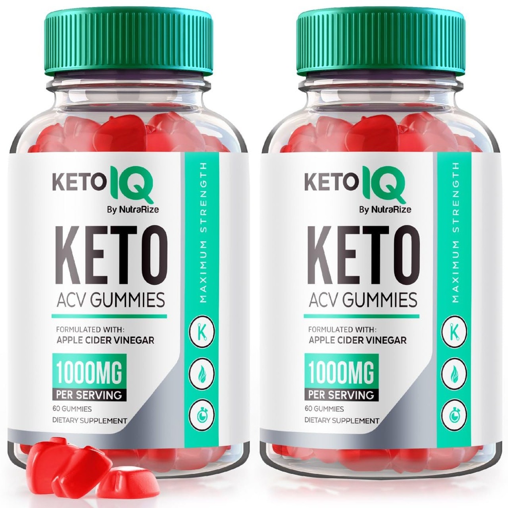 NutraRize (Pack of 2 Keto IQ Keto ACV Gummies, Formule pour la perte de poids avancée, complément alimentaire, Gomitas Avis (120 Gummies)