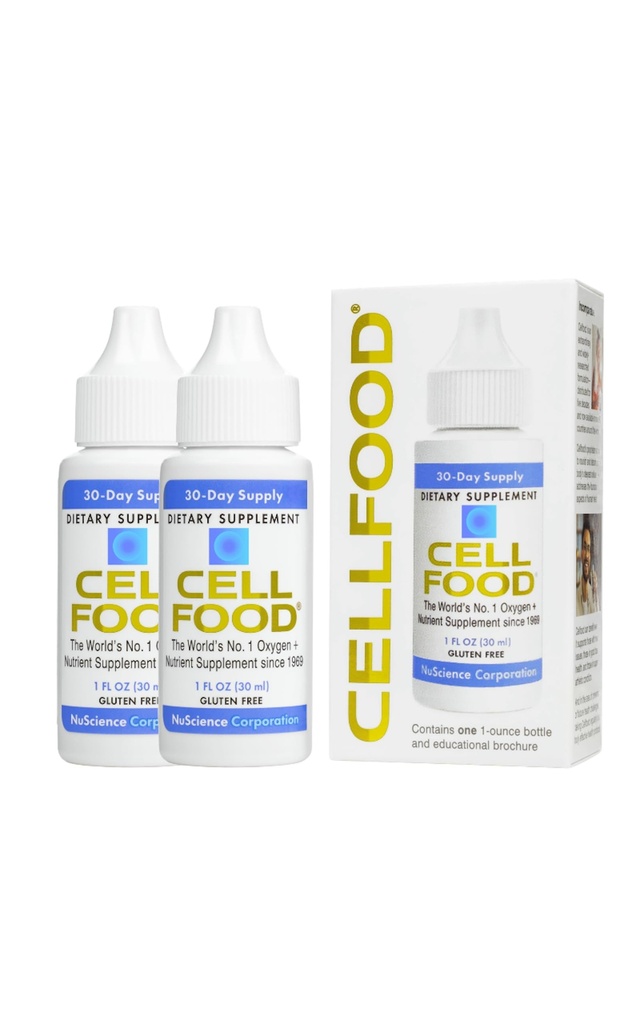 Cellfood Oxygen Boost - 1 fl oz, 2 Pack - vloeibare zuurstof - Glutenvrij, Cert. Kosher