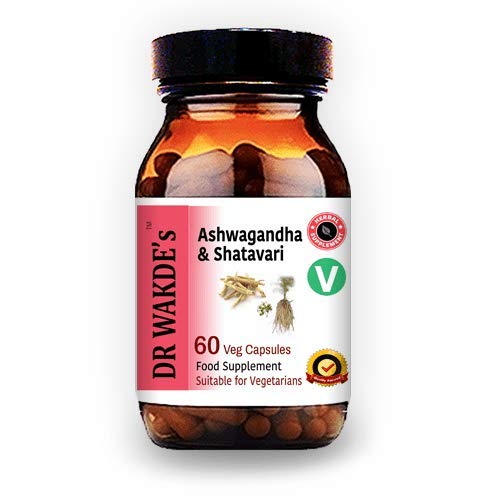DR WAKDE's Ashwagandha & Shatavari Capsules (60 Veg Caps, verjongende kruiden, energiesteun, Ayurvedische Supplement, Vegan, Herbal, All Natural, Made in UK)