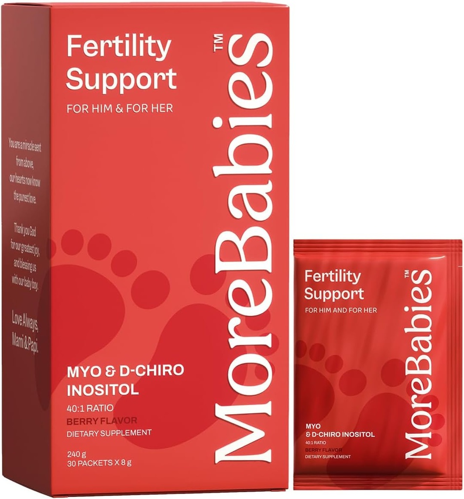 Myo-Inositol & D-Chiro Inositol Fertility Supplement for Women and Men. 30-Day Supply, Berry Flavored Packets. Promoot gezonde ovariële functie en zaadkwaliteit.