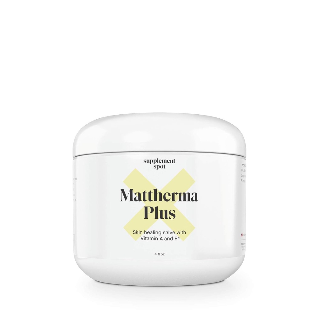 Mattherma Plus Huidhelende Zalf (4 Fl Oz.) - Verzachtende Salve voor Gebarsten Huid W/Vitamine E & A 