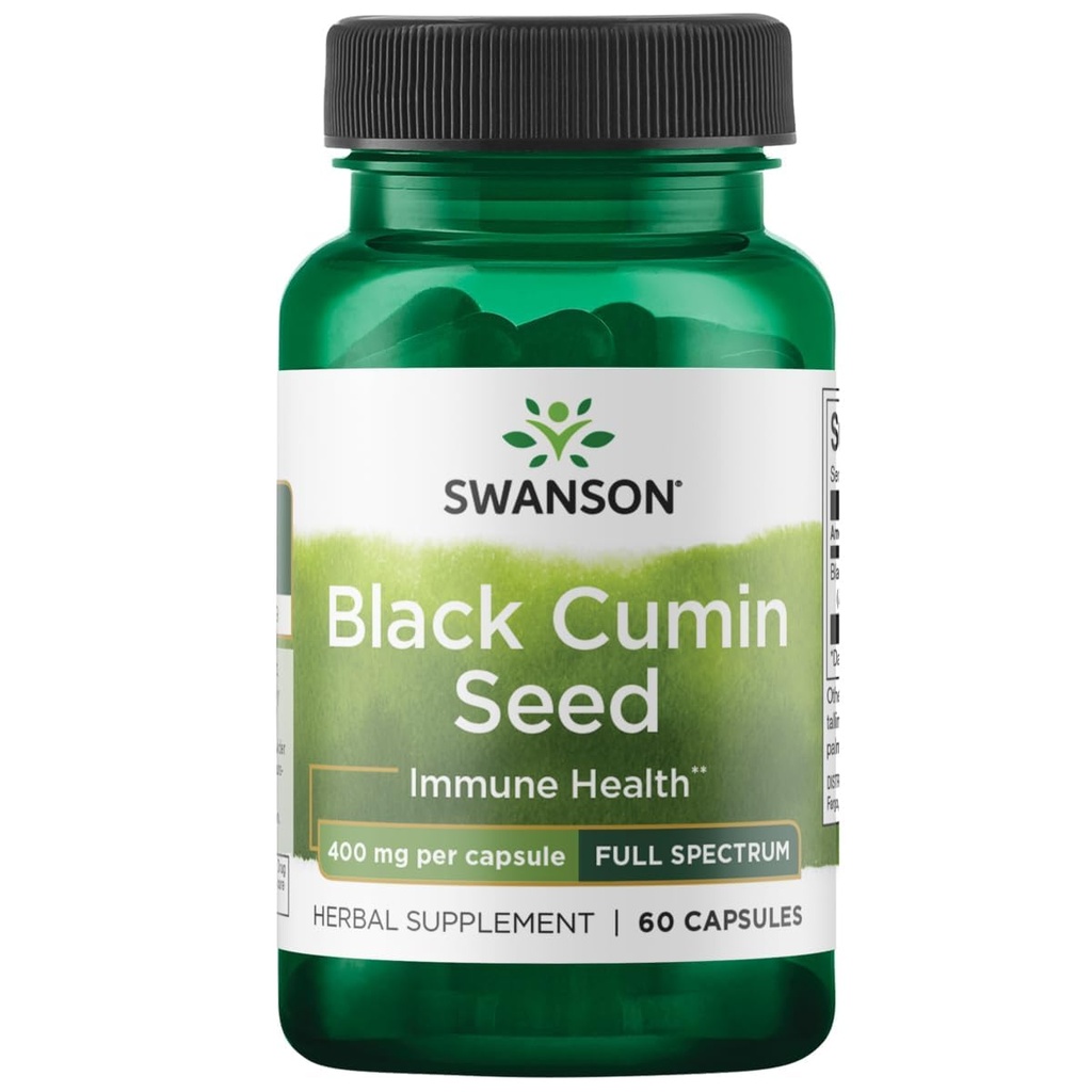 Swanson Full Spectrum Black Cumin Seed 400 Milligrammen 60 Capsules