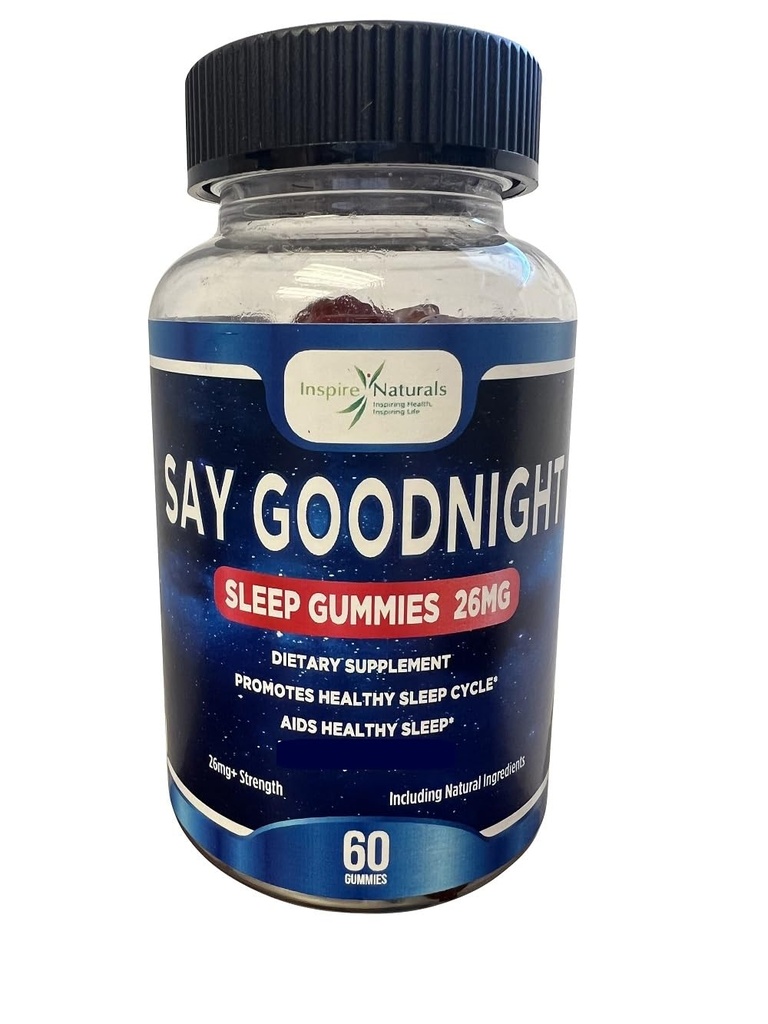 Say Goodnight Melatonine Gummies - Melatonine 2mg, Passiebloem, Kan bevorderen een gezonde slaapcyclus, niet-habit vormen, natuurlijke ingrediënten, kan helpen kalmeren & ontspannen het lichaam, 60 Gummies