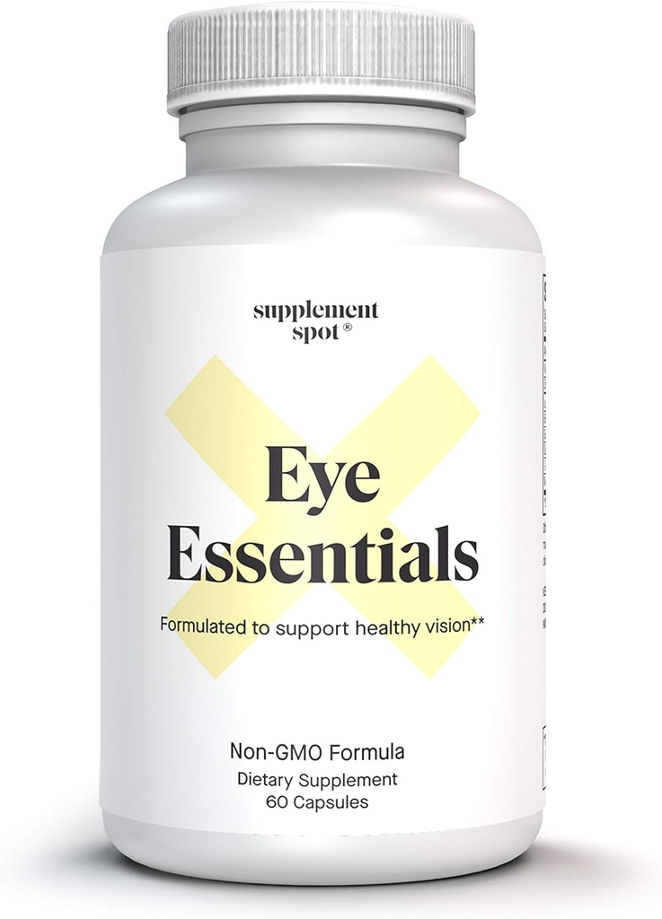 Eye Essentials for Adults – Supplément Vitamines & Multi Minerals avec/Vitamine A, Extrait de Bilberry, Zinc & Antioxydants pour la santé des yeux (60 capsules.)