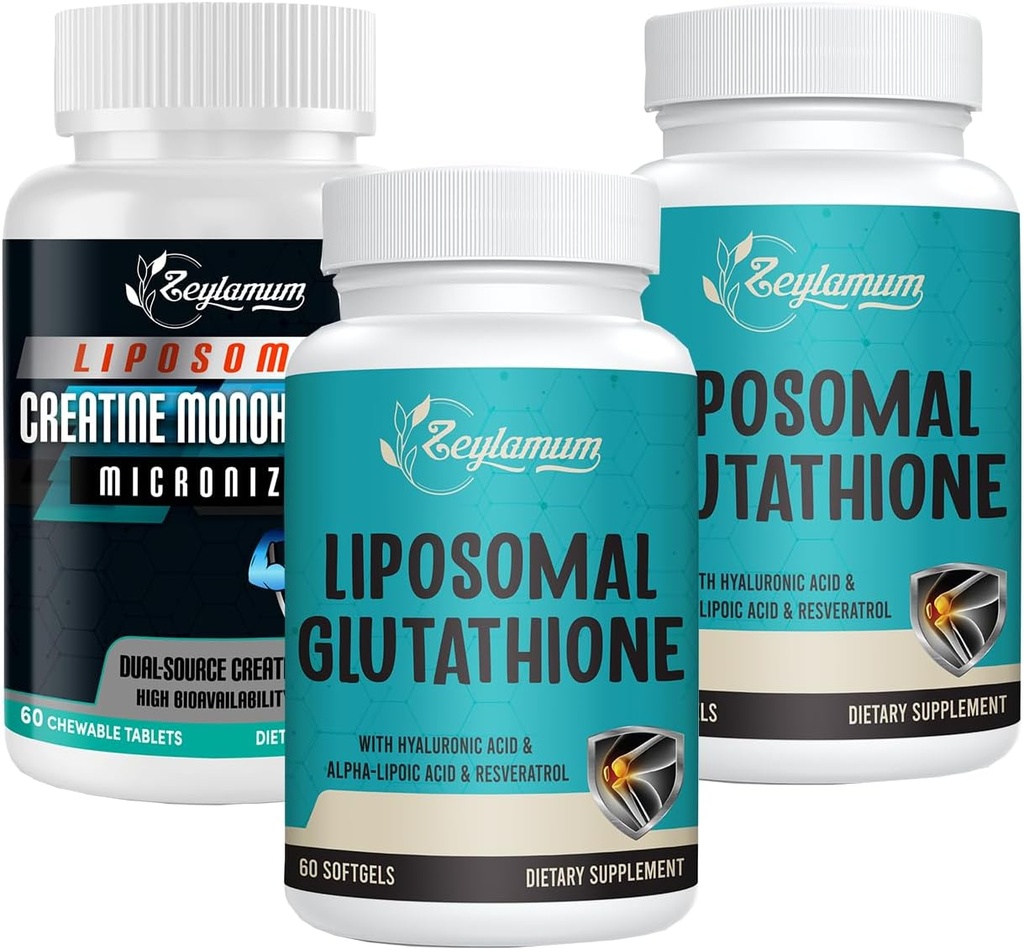 Liposomal Glutathione Softgels - 120 Softgels + Creatine Monohydrate Micronized - 60 Counts