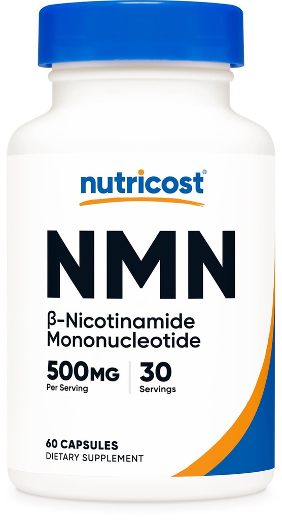 Nutricost NMN (Nicotinamide mononucléotide) 500mg, 60 Capsules - Végétarien Friendly, 30 portions, sans gluten, sans OGM