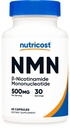 Nutricost NMN (Nicotinamide Mononucleotide) 500mg, 60 Capsules - Vegetarisch vriendelijk, 30 porties, Glutenvrij, GGOvrij