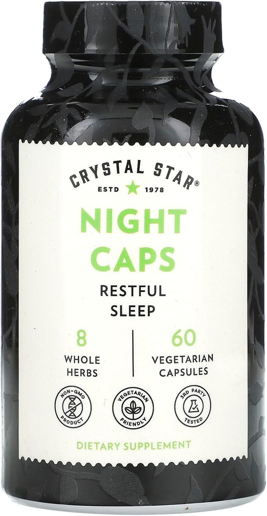 Crystal Star Night Caps Natural Sleep Aid Supplement (60 capsules)