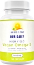 Our Daily Vites Vegan Omega-3 Supplement - Marine Algal Source for DHA & EPA Fatty Acids - Plant-Based Fish Oil Alternative - Carragenan Free Softgels for Eye Health & Optimal Wellness