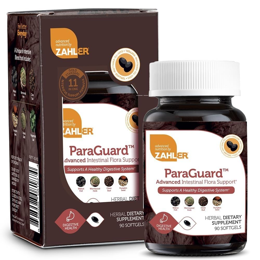 Zahler - ParaGuard Cleanse Softgels - Gut Health Detox Supplement - Formule heeft Wormwood, Knoflook Bulb, Pompoenzaad, Kruidnagel & Meer - Natural Cleanse Detox for Humans - Certified Kosher (90)
