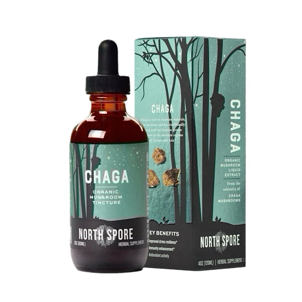 North Spore Biologische Chaga Mushroom Tinctuur (4 oz) 