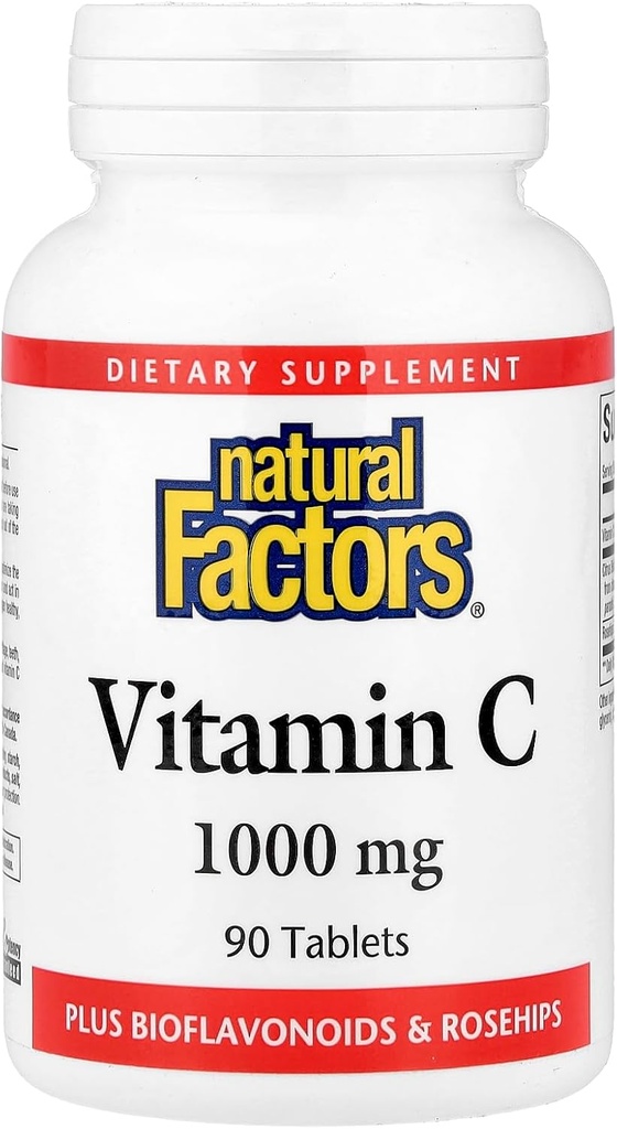 Natuurlijke factoren - vitamine C 1000mg, met bioflavinoïden en rozenbottels, 90 tabletten