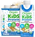 Orgain Organic Kids Protein Nutritional Shake, Vanille - 8g eiwit, 22 vitamines en mineralen, groenten en fruit, glutenvrij, sojavrij, non-GMO, 8,25 Fl Oz (verpakking van 4)