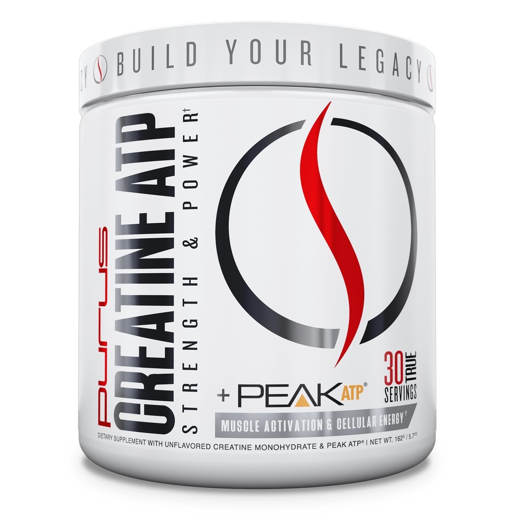 Purus Labs Createine ATP, Peak ATP + Createine Monohydraat, Unflavored - 30 Servers - Spieractivering en Cellulaire Energie