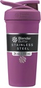 BlenderBattle Strada Shaker Cup Geïsoleerde roestvrij stalen waterfles met draad Whisk, 24-Ounce, Plum