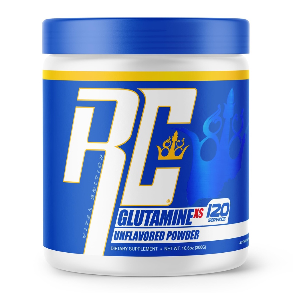 Ronnie Coleman Signature Series Glutamine Poeder, Supplement voor Post Workout Muscle Recovery, Supplementen met L-Glutamine voor mannen en vrouwen, Sterkte Ondersteuning, Unflavored Drink Mix, 120 Servers