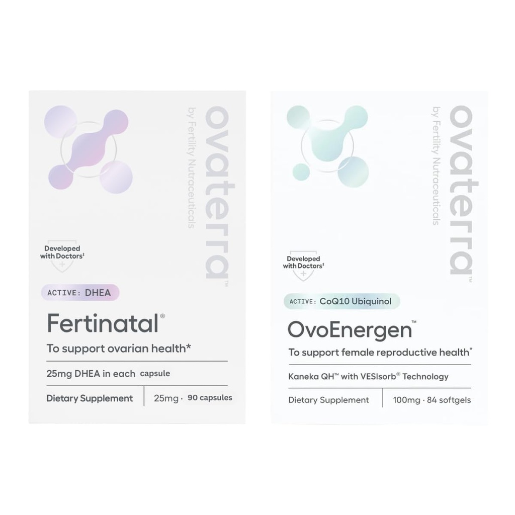 Egg Health Power Pack for Women for Fertility Support & Egg Heatlh with Kaneka QH, VESIsorb® Technology, Ubiquinol & Micronized DHEA 90 - 25mg Capsules & 84 - 100mg Softgel Capsules 28 Day Supply