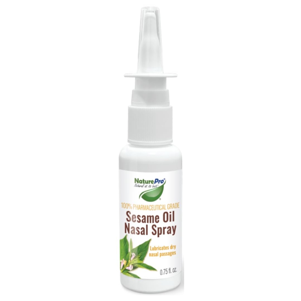 Vaporisateur d'hydratant nasal tout naturel à 100% d'huile de sésame de qualité pharmaceutique 0,75fl. pour soulager et hydrater le nez sec, le lubrifiant nasal et le décongestionnant pour soulager le nez sec
