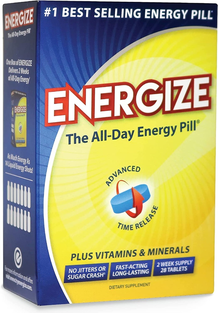 Activeer Cafeïne Pillen - Snelle Acterende Energie Pillen - Gezonde Focus Hersenen Supplement - Verbeterde Prestaties, Alertheid, en Duidelijkheid - Alle Dag Energie, Geen Jitters, Geen Crash - 28 Uitgebracht Tablets