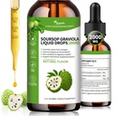 Wanish Biologische Soursop Graviola Liquid Drop,Sour SOP Bitters Liquid for Cell Support & Regeneration, Immune Boost, Lever en Slaap, Kruidengoed, Suiker/Gluten Vrij, Natuurlijke Smaak, 2 Fl Oz