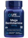 Prolongation de vie Mega Benfotiamine, 250 mg, une forme de graisse-soluble de la thiamine, métabolisme sain, vitamine B1 ultra-biodisponible, haute puissance, sans gluten, non-OGM, végétarien, 120 capsules
