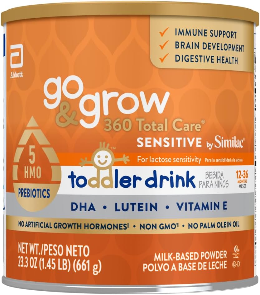 Ga & groeien 360 Total Care Gevoelig door Similac Peuter Voedingsdrank met 5 HMO's, poeder, 23,3-oz Can