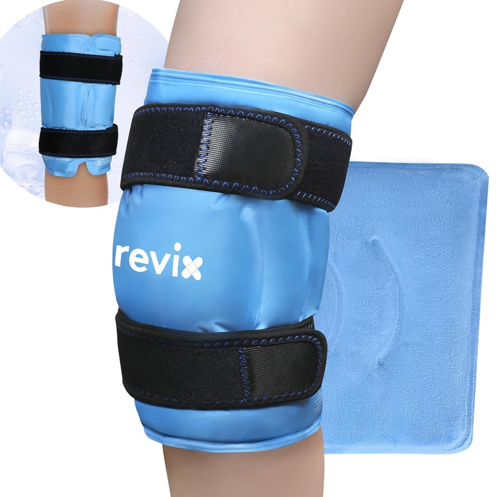 REVIX 19" Extra Large Knie Ice Pack Wrap rond hele knie, Herbruikbare Gel Cold Pack voor ongemak en post-workout vermoeidheid, koude compress, Verbeter comfort en herstel