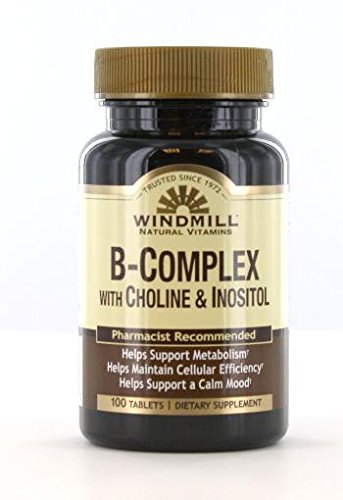 Windmolen B-complex met Choline en Inositol Tabs 100'S Windmolen