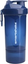 Smartshake O2GO ONE Plastic Protein Shaker Bouteille de 800 ml de 27 oz - Vis sans vis étanche - sans BPA – Unisexe - Bleu marine