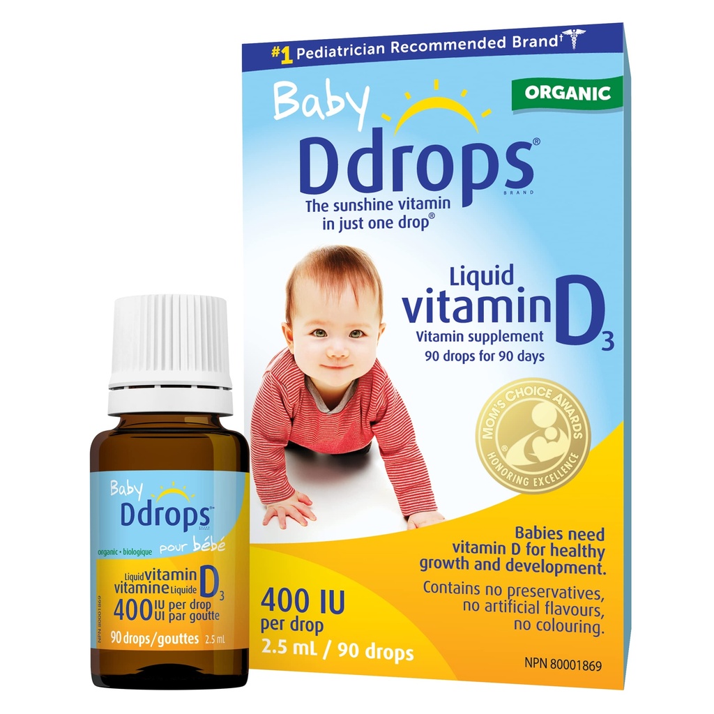 D gouttes de vitamine D liquide pour bébé (90 gouttes)