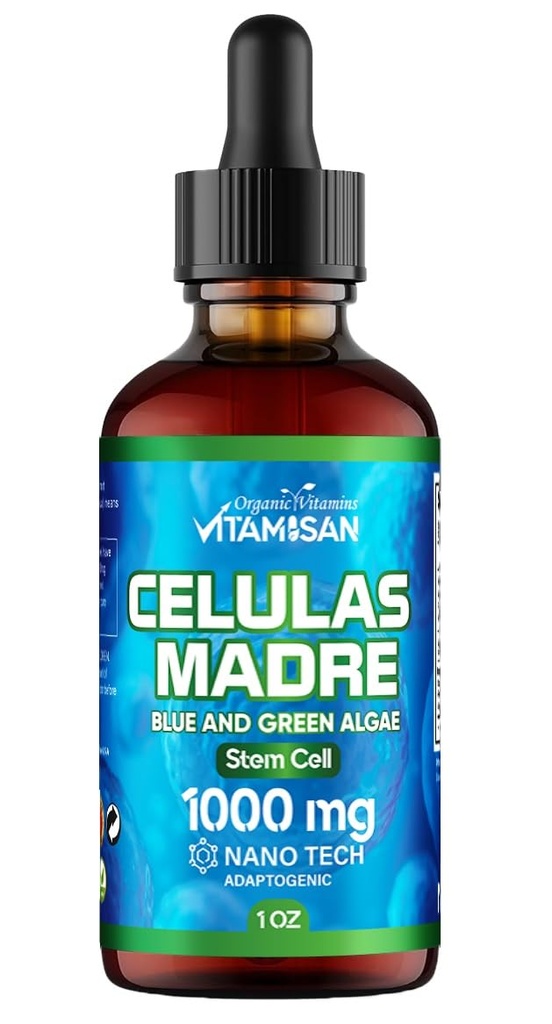 Celulas Madres Stem Cell Support, Plant-Based, Adaptogen Blend,Cordyceps, Rhodiola Rosea, Afa, Astragalus, B Complex, Reishi, Ganoderma, Blue-Green Algen, Spirulina, 1000mg Natural 13 Key Ingredients.