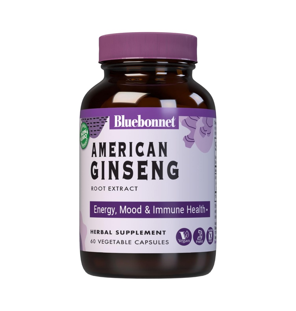 BlueBonnet American Ginseng Root Extract Supplement, 60 Count