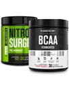 Ge Jacked Factory Nitrosurge Pre-Workout in Green Apple & BCAA in Fruit Punch voor spieropbouw en herstel