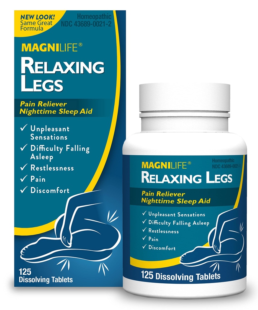 MagniLife ontspannende benen, rusteloze benen, natuurlijke slaaphulp en pijnstiller, kalmeert jerks, rusteloosheid en ongemak - 125 tabletten met snelle oplossing