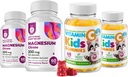 Vitamin C Gummies 120 count for Kids & Adults 240 mg and Magnesium 200 mg Gummies - Immune Support Low-Sugar Chewable Gummy Vitamins for Toddlers with Magnesium Calm Chews for Kids & Adults Sugar-Free