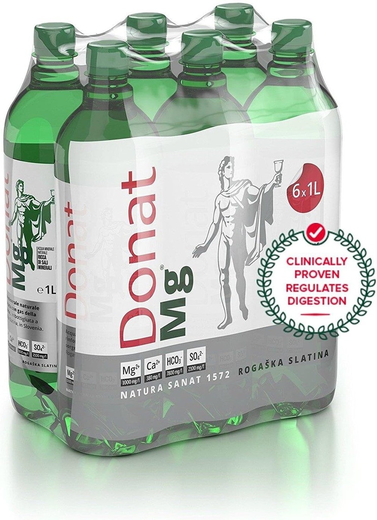 Natuurlijk Magnesium Water - 1000mg Magnesium in 1000ml 'Donat Mg' Bulk Pack 6x1L